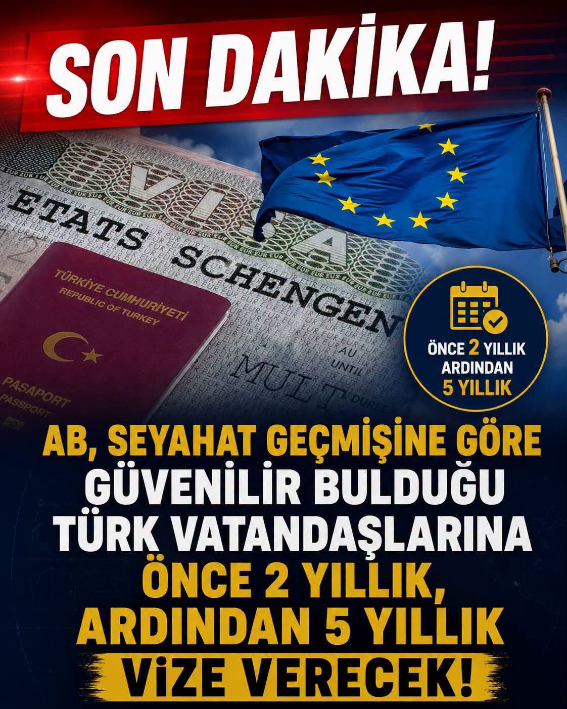 AB’den Türk Vatandaşlarına Schengen Müjdesi: 5 Yıla Kadar Çok Girişli Vize Dönemi Başlıyor!